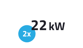 Stromversorgung bis zu 22 kW pro Ladeanschluss