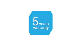 5 years warranty