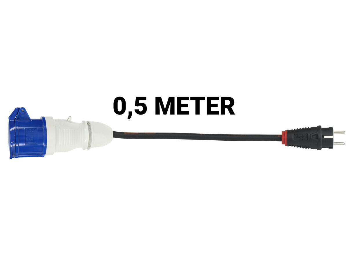 Premium adapter SCHUKO - CEE 5-pin, 1 phase, 16A, 3,6kW