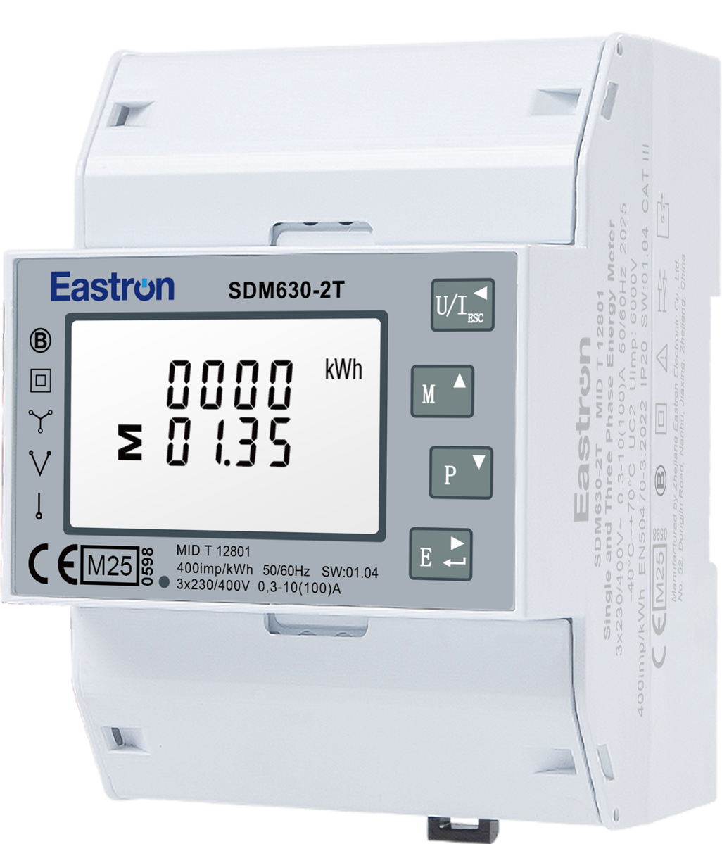 Eastron SDM630-2T Three-Phase Energy Meter | Direct 100A | Modbus | MID ...