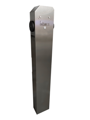 EVECUBE 2S - column AC charging station | 2 ports | 2x22KW (Smart WebServer + RFID + consumption measurement)