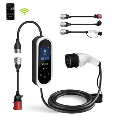 ZENCAR E-PRO (3in1) Portable EV Charger Type 2 - Schuko / CEE 5-pin / Type 2 | 16A | 3-phase | 11 kW | WiFi | App | 5m
