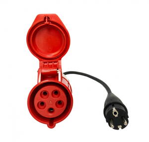 Premium adapter SCHUKO - 32A CEE 5-pin | 1 Phase | 16A | 3,6 kW | 0,5m