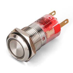 Stainlees Steel Button 3,3V / 24V with RGB Led Diod
